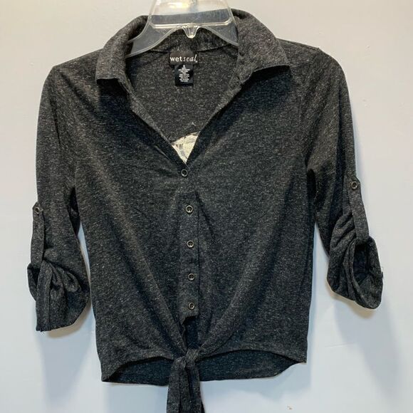 $5 ADD ON ITEM/Collard button up front tie knit skull detail - Picture 12 of 14